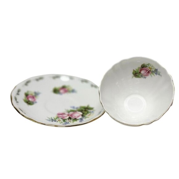 Ridgeway Royal Vale Bone China Tea Cup Saucer Colclough Pink Roses - Picture 3 of 8